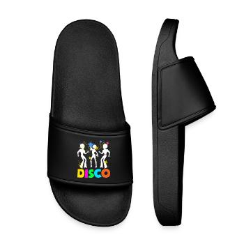 Retro Back to the 80s Vintage Design - Kinder Badelatschen - Schwarz - Vorne