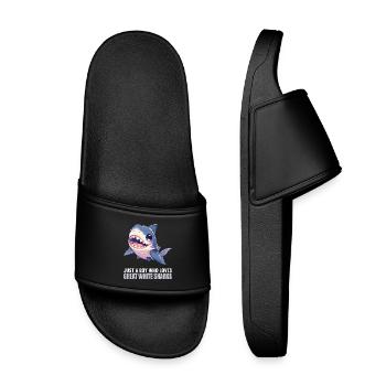 Grand requin blanc Grand requin blanc - Claquettes enfant - noir - Devant