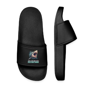 Grand requin blanc Grand requin blanc - Claquettes enfant - noir - Devant