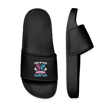 Rose ou bleu Bienvenue à l’équipe de pêche - Claquettes enfant - noir - Devant