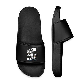 Anyone Can Be Cool Awesome Nerd Gamer Geek Ironie - Kinder Badelatschen - Schwarz - Vorne