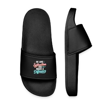 Be Like Subtraction – Make the Difference - Kids’ Pool Sliders - black - Front