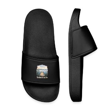 Wochenende am See, Bodensee Uferkind Heimatmotiv - Kids’ Pool Sliders - black - Front