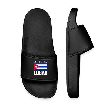 Just A Little Cuban Cuba Flag Cuban Pride - Kids’ Pool Sliders - black - Front