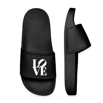 Love Iconic Pop Art Design Shirt - Kids’ Pool Sliders - black - Front
