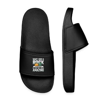 Collecting stones - Searching for stones - Naturalist - Kids’ Pool Sliders - black - Front