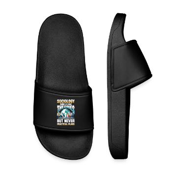 Sociology Where We Make Theories But Never - Kids’ Pool Sliders - black - Front