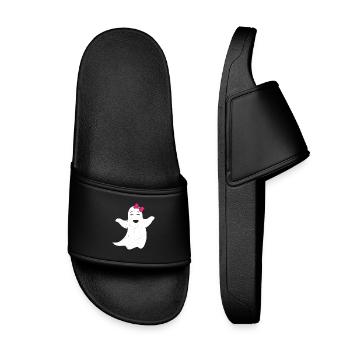 Ghost girl with pink bow - Kids’ Pool Sliders - black - Front