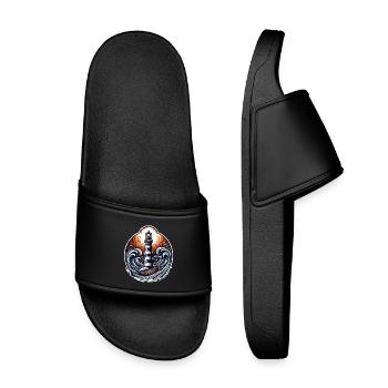 lighthouse - Kids’ Pool Sliders - black - Front