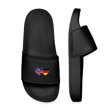 Islande Allemagne Flag Coeur - Claquettes enfant - noir - Devant