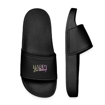Bon anniversaire - Claquettes enfant - noir - Devant
