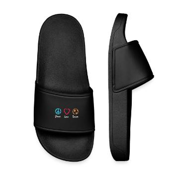 Peace Love Football - Claquettes enfant - noir - Devant