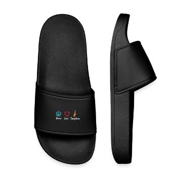 Saxophone Amour Paix - Claquettes enfant - noir - Devant