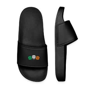 Trois trèfles de la Saint-Patrick aux couleurs irlandaises - Claquettes enfant - noir - Devant