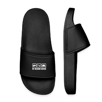 Flugzeugliebhaber Wochenende - Kinder Badelatschen - Schwarz - Vorne