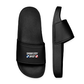 Sarkozy 2027 Humour Politique élections  - Claquettes enfant - noir - Devant