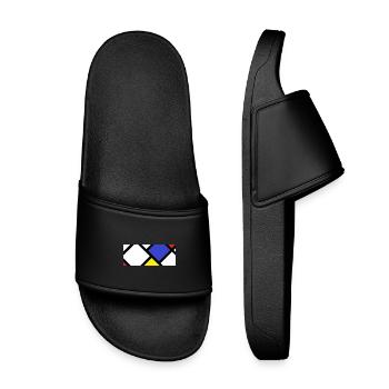 Gegenkomposition nach "De Stijl" - Kinder Badelatschen - Schwarz - Vorne