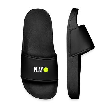 Tennis Tennis Player - Kids’ Pool Sliders - black - Front