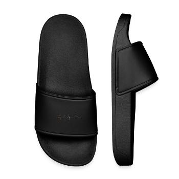 Battement de coeur morceau résine montagnes impulsion vintage rétro - Claquettes enfant - noir - Devant