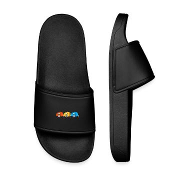Caravan Three Trio Camping Caravan Van Life Retro - Kids’ Pool Sliders - black - Front