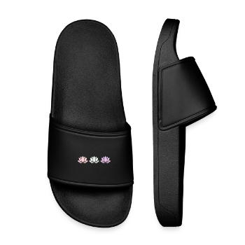 Fleur de lotus, fleur de lotus, fleur de lotus, yoga aux fleurs pastel - Claquettes enfant - noir - Devant