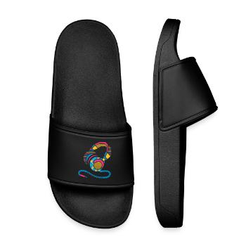 Un casque des modèles et des rayures - Claquettes enfant - noir - Devant