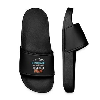 Ultra Running is a Mental Sport & We're All Insane - Kids’ Pool Sliders - black - Front