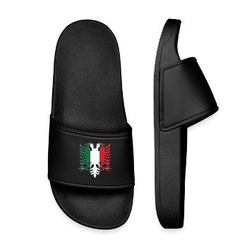 Albanie Italie Drapeau - Claquettes enfant - noir - Devant