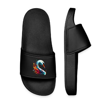 Swan - Kids’ Pool Sliders - black - Front