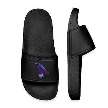 Corbeau au néon - Claquettes enfant - noir - Devant