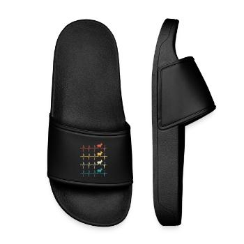 chèvre battement de coeur rétro chèvres - Claquettes enfant - noir - Devant