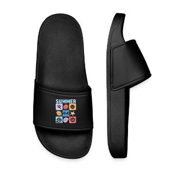Été – Monde maritime plein de style festif - Claquettes enfant - noir - Devant