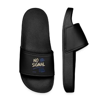 No Signal – Disconnected Vibes - Kids’ Pool Sliders - black - Front