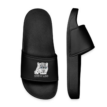 Snow Leopard Big Cat - Kids’ Pool Sliders - black - Front
