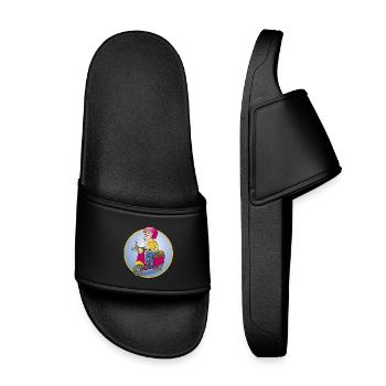 Le conducteur de scooter - Version1 - Claquettes enfant - noir - Devant