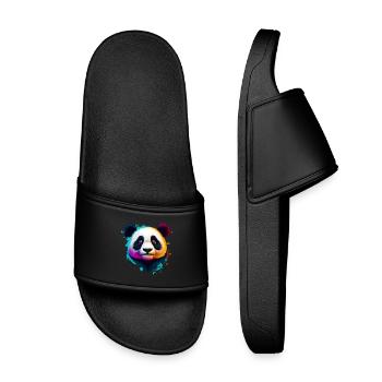 Panda - Kinder Badelatschen - Schwarz - Vorne