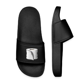 Papier hygiénique - Claquettes enfant - noir - Devant