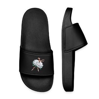 Ballet dancer with tutu - Kids’ Pool Sliders - black - Front