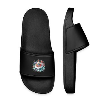 Ballet dancer with tutu - Kids’ Pool Sliders - black - Front