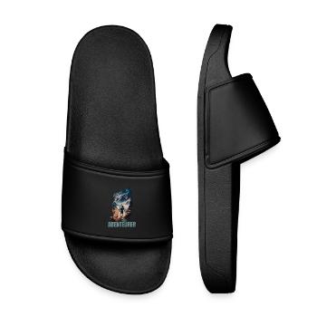 Abenteurer - Kinder Badelatschen - Schwarz - Vorne