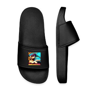 Chien - Claquettes enfant - noir - Devant