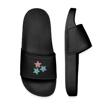ETOILE. ETOILES. NOËL. CHRISTMAS. JOUR DE L'AN - Claquettes enfant - noir - Devant