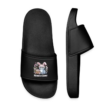 Meowster Bunny Easter Basket - Kids’ Pool Sliders - black - Front