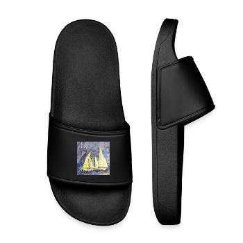 Sailboat - Kids’ Pool Sliders - black - Front