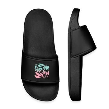 Marguerite in gradient green - Kids’ Pool Sliders - black - Front