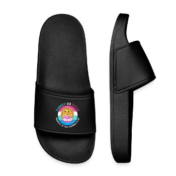 Thanksgiving Gender Reveal Mom-to-be - Kids’ Pool Sliders - black - Front