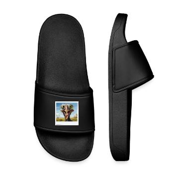 Oiseau excentrique avec verres à lunettes - Claquettes enfant - noir - Devant