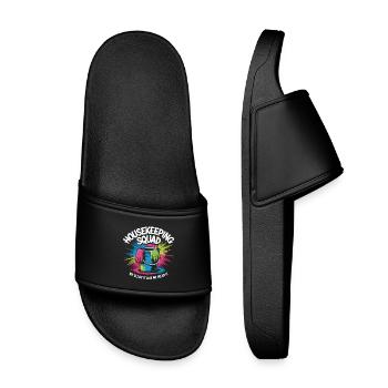 Funny Cleaning Design - Kids’ Pool Sliders - black - Front