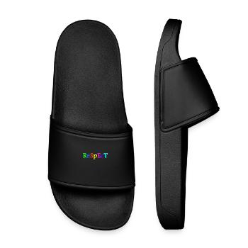 Respect Acceptance Tolerance Recognition Validity - Kids’ Pool Sliders - black - Front