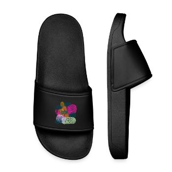 Empreintes Digitales Courbes Abstraites - Claquettes enfant - noir - Devant
